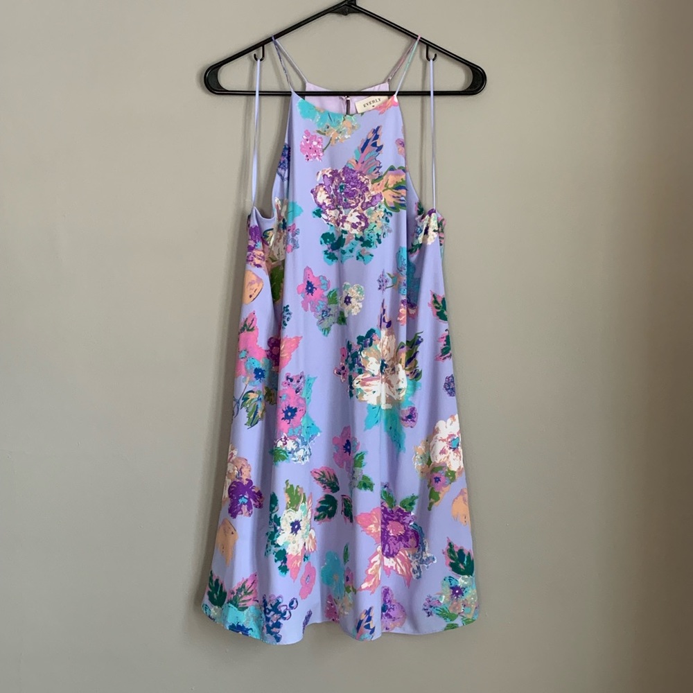 Purple floral spring dress